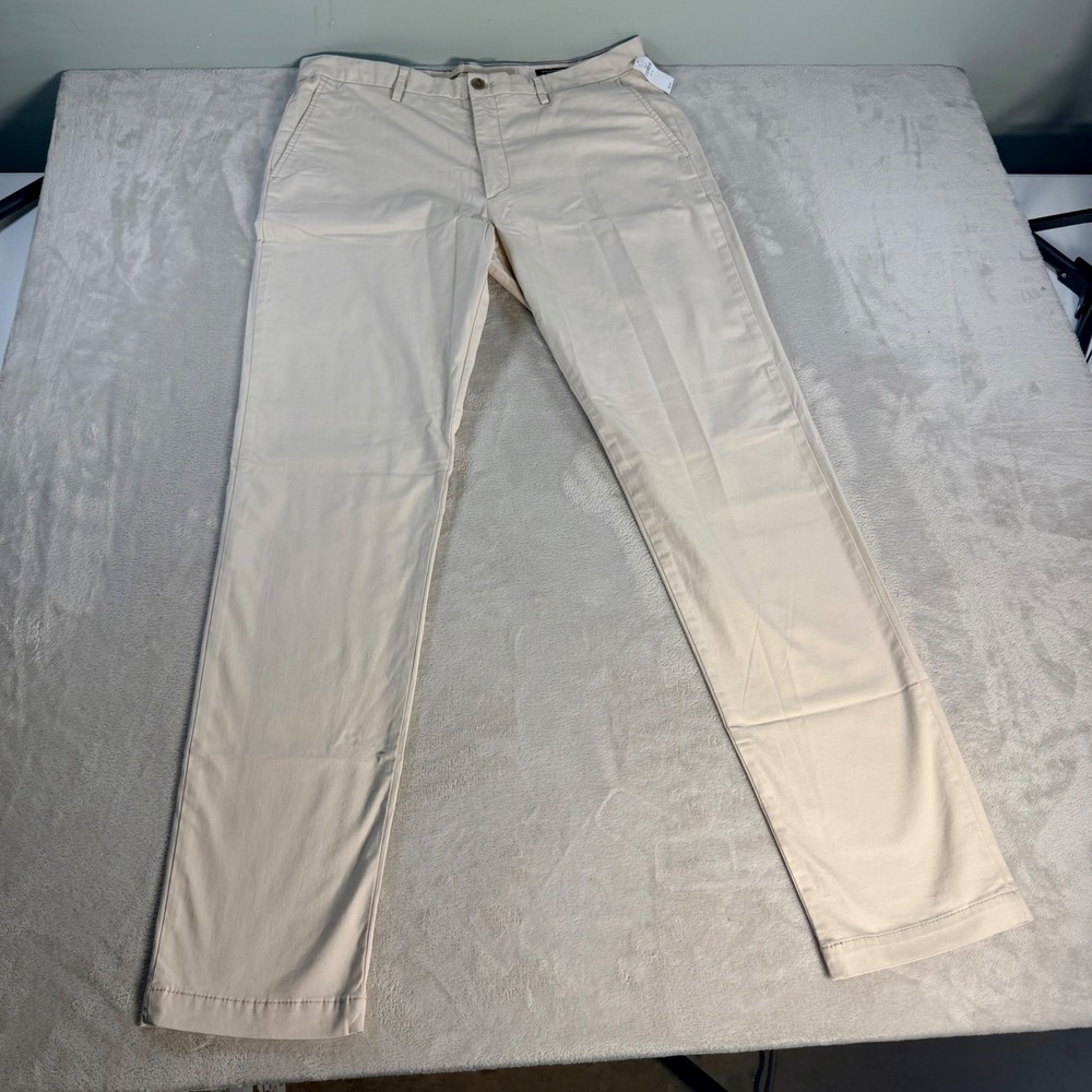 Banana Republic Lived-In Chino Slim Fit Mens 36x36 Khaki Cotton Stretch Pants